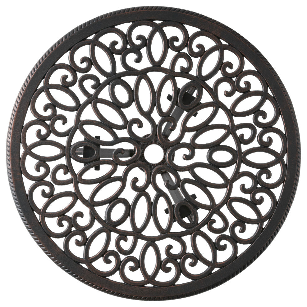 GDF Studio 3-Piece Andover Outdoor Copper Cast Aluminum Bistro Set