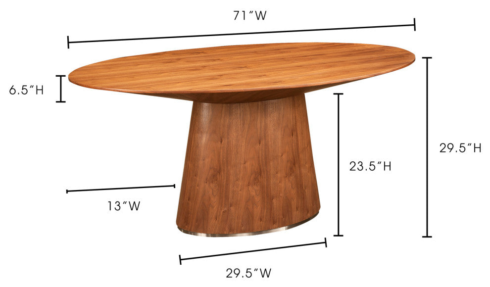Otago Oval Dining Table Walnut