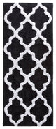 Lavish Home 100% Cotton Trellis Bathroom Mat, 24x60 inches, Black