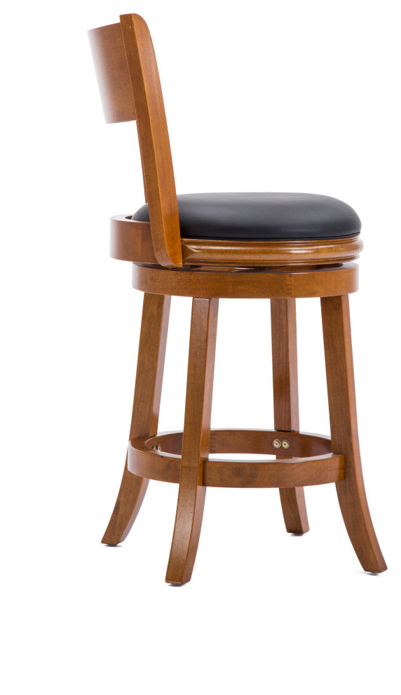 Palmetto Swivel Stool, 24" Counter Height, Fruitwood