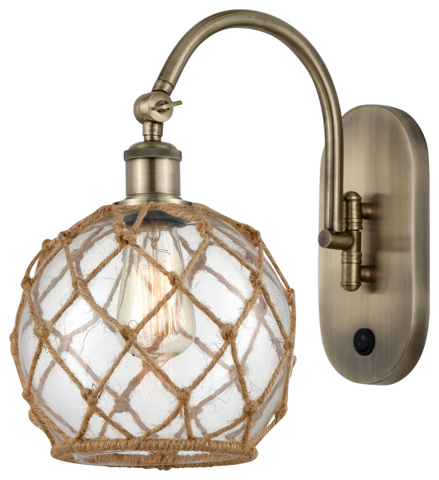 Innovations 518-1W-AB-G122-8RB 1-Light Sconce, Antique Brass