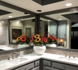 Pendleton Framed Wall Mirror, Satin Nickel, 28" X 54"