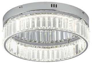 1-Light Chrome Dimmable LED Flush Mount With Clear Crystals