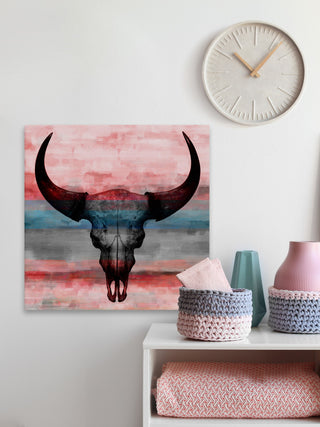 "Pastel Skull" Fine Art Canvas Print, 32"x32"
