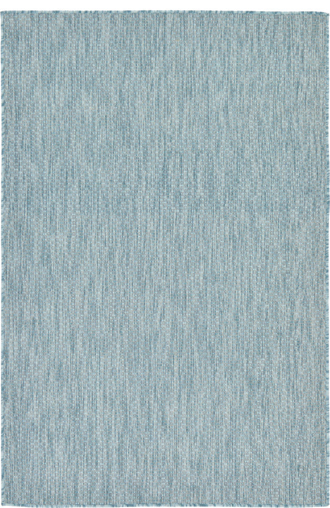 Unique Loom Aquamarine Solid Outdoor 4' 0 x 6' 0 Area Rug