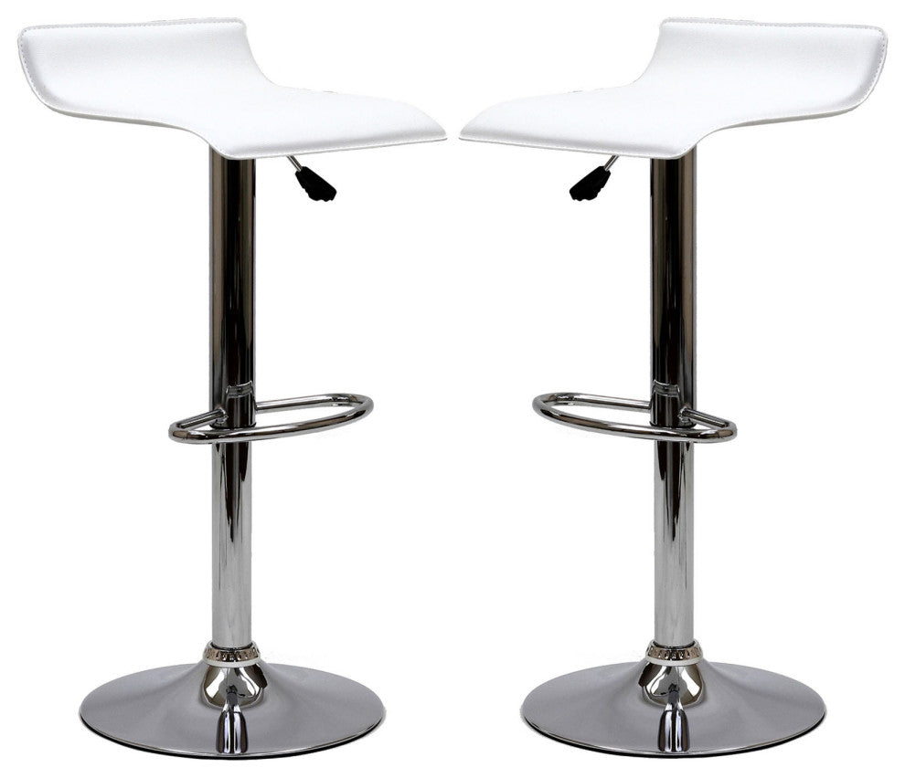 Modern White Gloria Bar Stool Set of 2