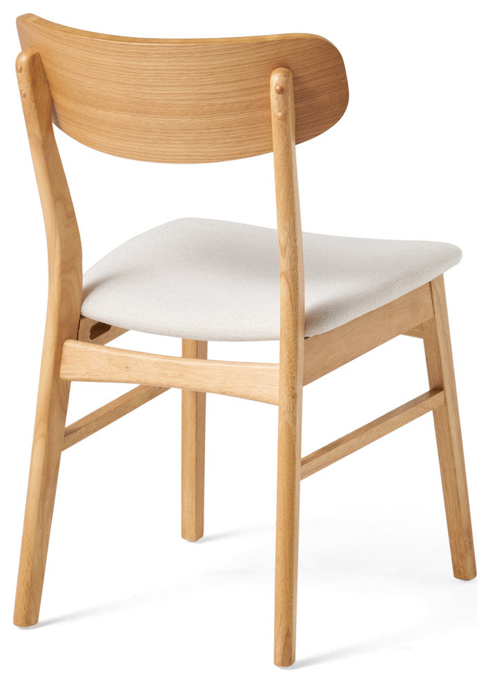 GDF Studio Leona Mid-Century Modern 5 Piece Dining Set, Light Beige