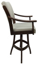 Swivel Counter Wood Bar Stool Casa on S-Base, Ocean Beige Vinyl, Brown Honey, 30"