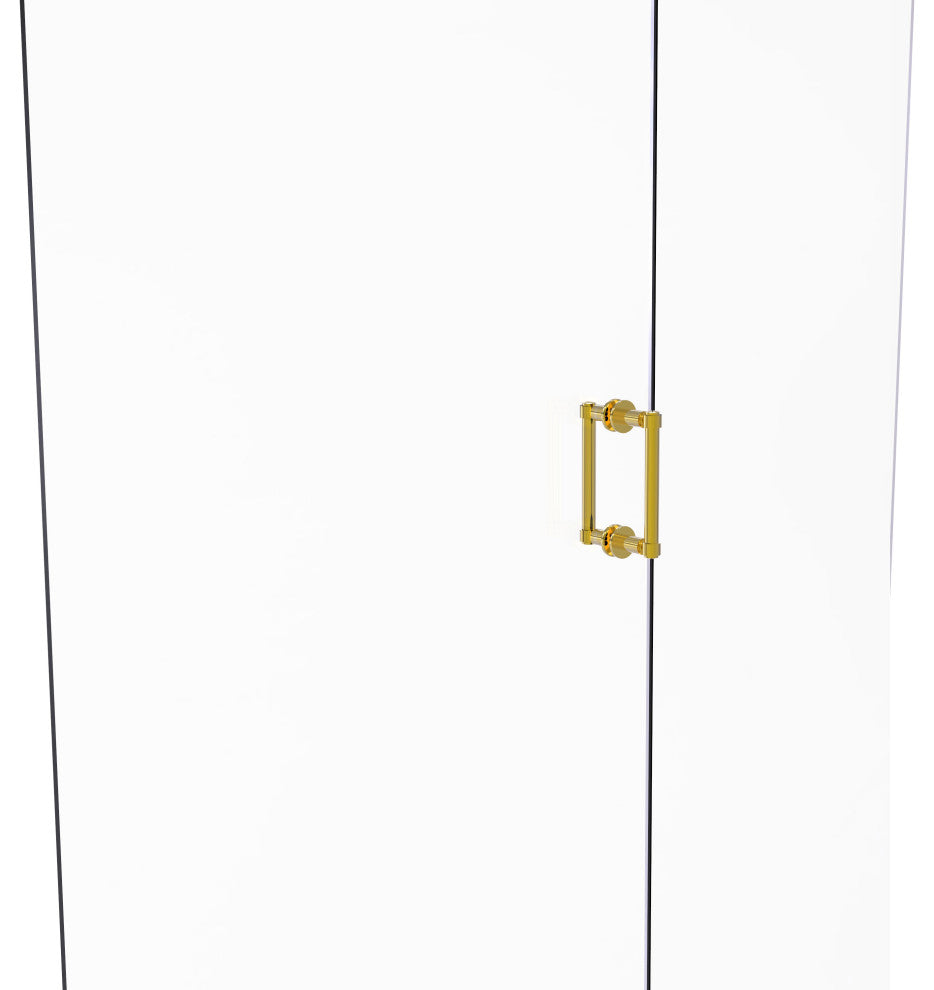 Contemporary 6" Back to Back Shower Door Pull, Polished Brass