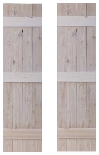 Traditional Board and Batten Exterior Shutters Pair, Whitewash, 72"