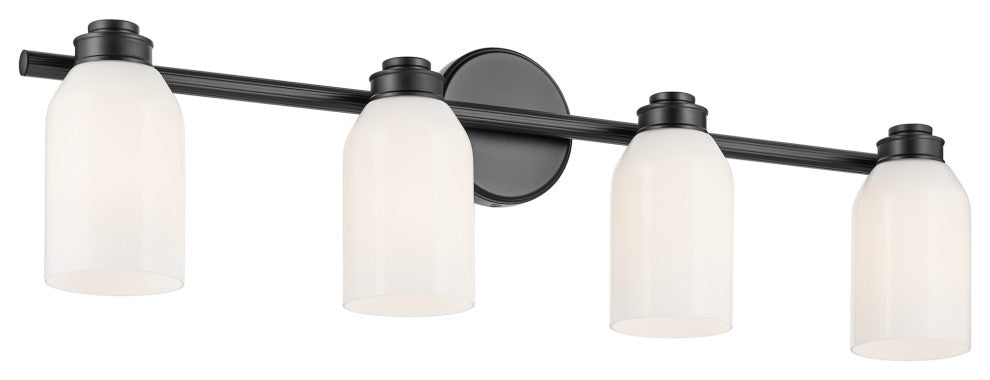 31" 4-Light Vanity Light With White Opal Glass