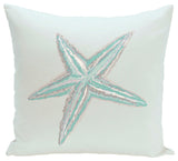 Sea Star Coastal Print Pillow, Jade, 26"x26"