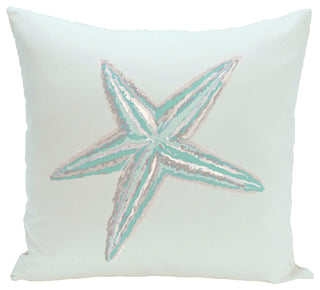 Sea Star Coastal Print Pillow, Jade, 26"x26"