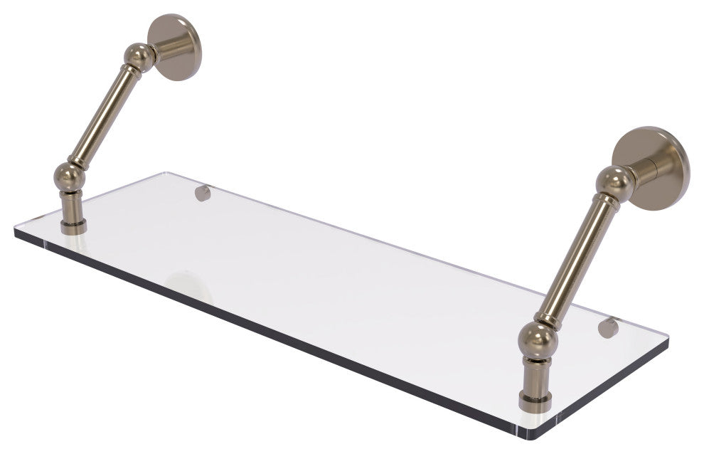 Prestige Skyline 24" Floating Glass Shelf, Antique Pewter