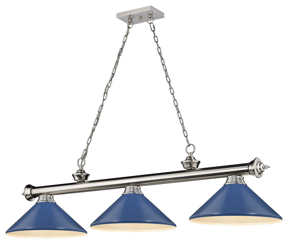 Zlite 2306-3BN-MNB 3-Light Billiard, Navy Blue