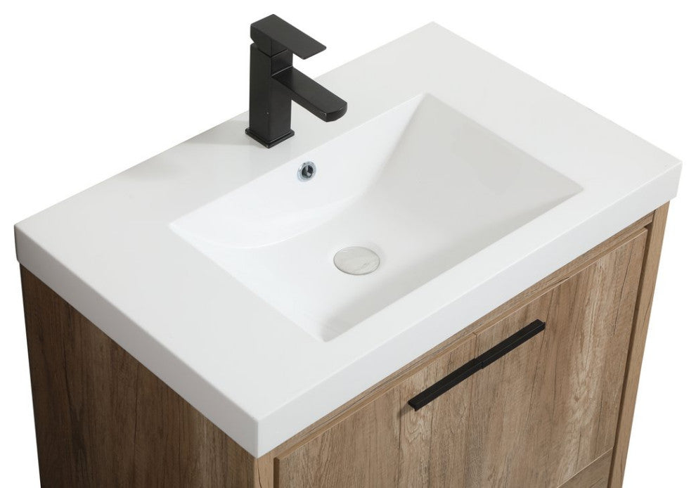 Walker Natural Oak-Light Bathroom Vanity, Natural Oak, 30"