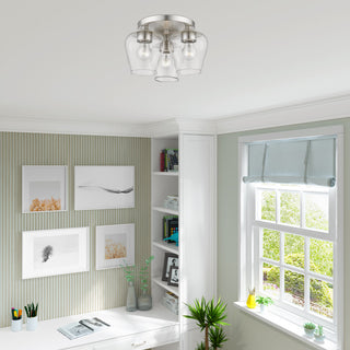 Willow 3 Light Brushed Nickel Flush Mount
