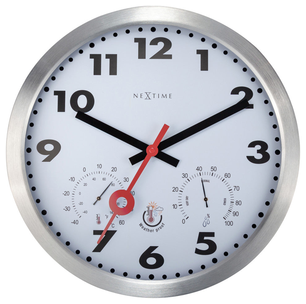 Clematis, 14- Inch Outdoor Weather Station Wall Clock