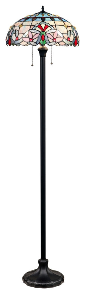 Chloe Lighting Grenville Victorian-Style Dark Bronze 2 Light Floor Lamp 18" Wide