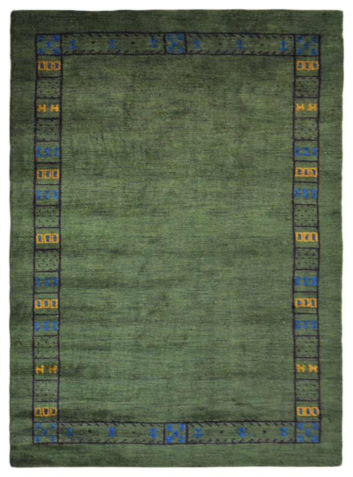HAND KNOTTED LOOM SILK ECO-FRIENDLY AREA RUG-2'8''x12',Runner,Green,Contemporary