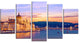 "Parliament and Bridge Over Danube" Cityscape Canvas Print60"x32", 5-Panels