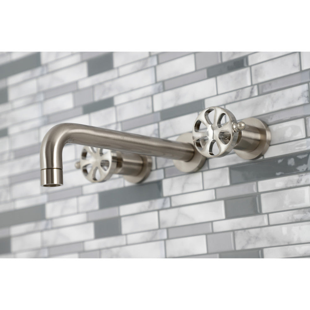 KS8028RX Two-Handle Wall Mount Tub Faucet, Brushed Nickel