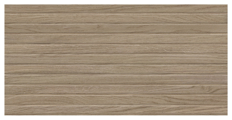 Woodstrip Nogal Fluted Ceramic Wall Tile
