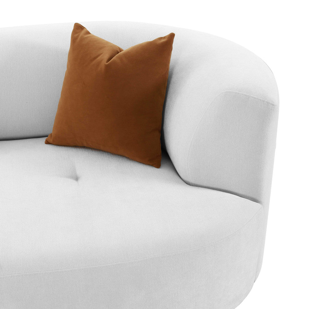 Fickle Grey Velvet 2-Piece Chaise Modular RAF Sofa - Grey
