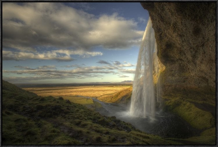 "Seljalandsfoss" Framed Canvas Giclee by Max Witjes, 37x25"