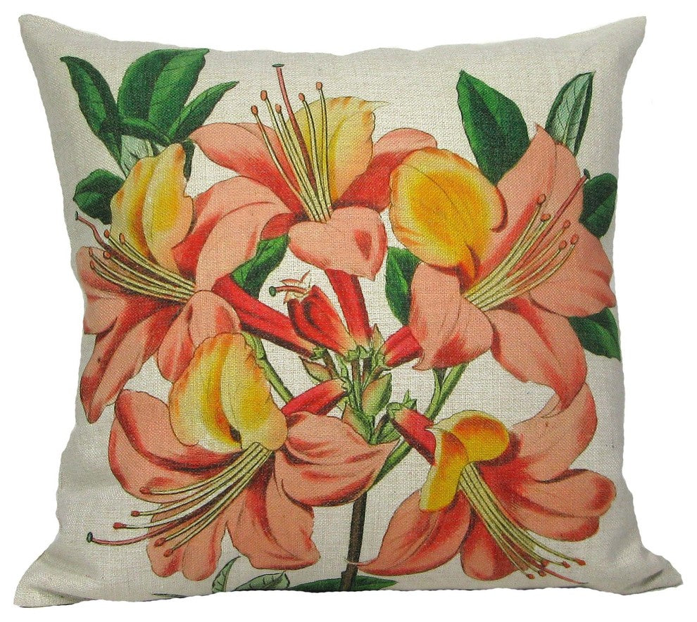 Pink Lily Throw Pillow Case, With Insert