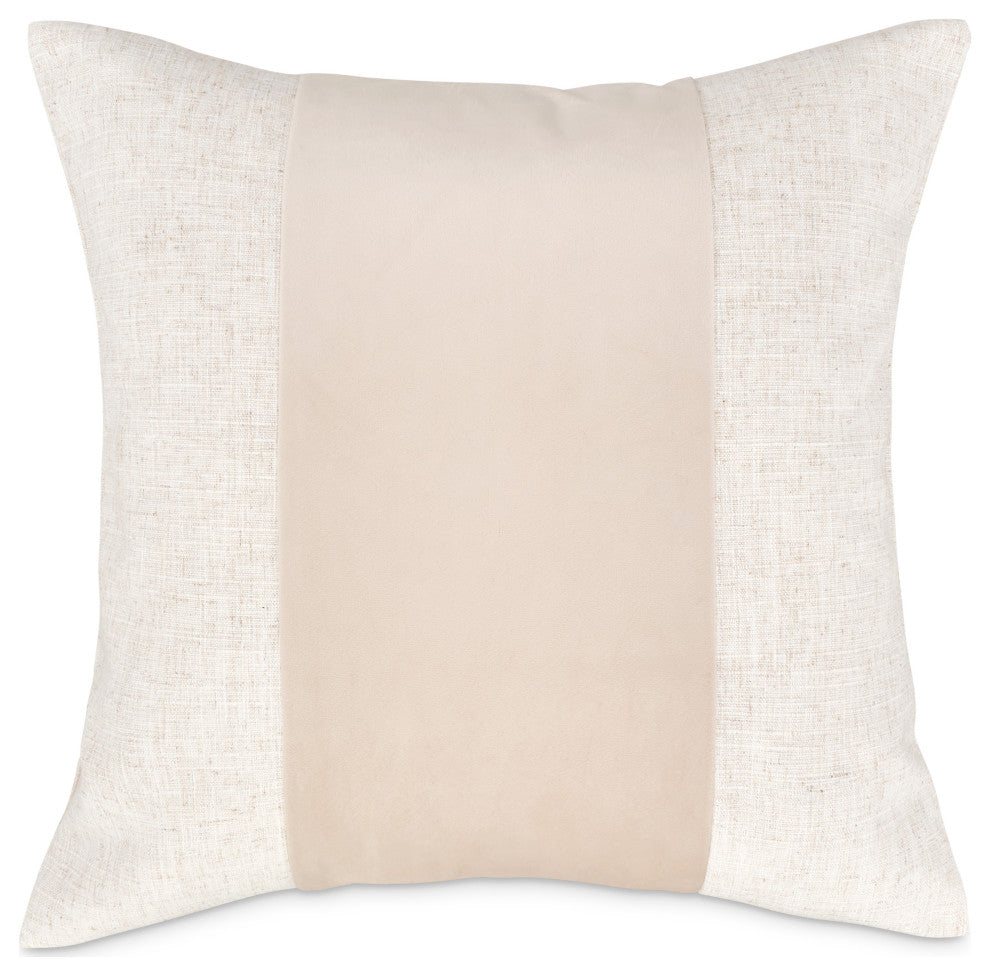 Moonbeam Baldwin 21" Square Pieced Pillow, Set of 2, Cream