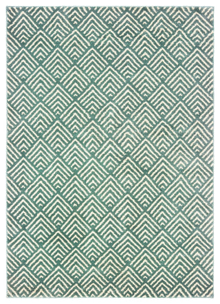 Carolina Geometric Ecaille Blue/Ivory Area Rug, 2'x3'