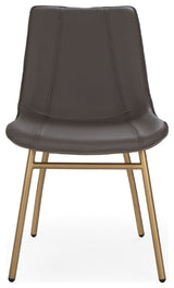 May Side Chair, Petal Paloma Leather, Silver Powder Coat
