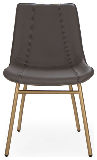 May Side Chair, Petal Paloma Leather, Silver Powder Coat
