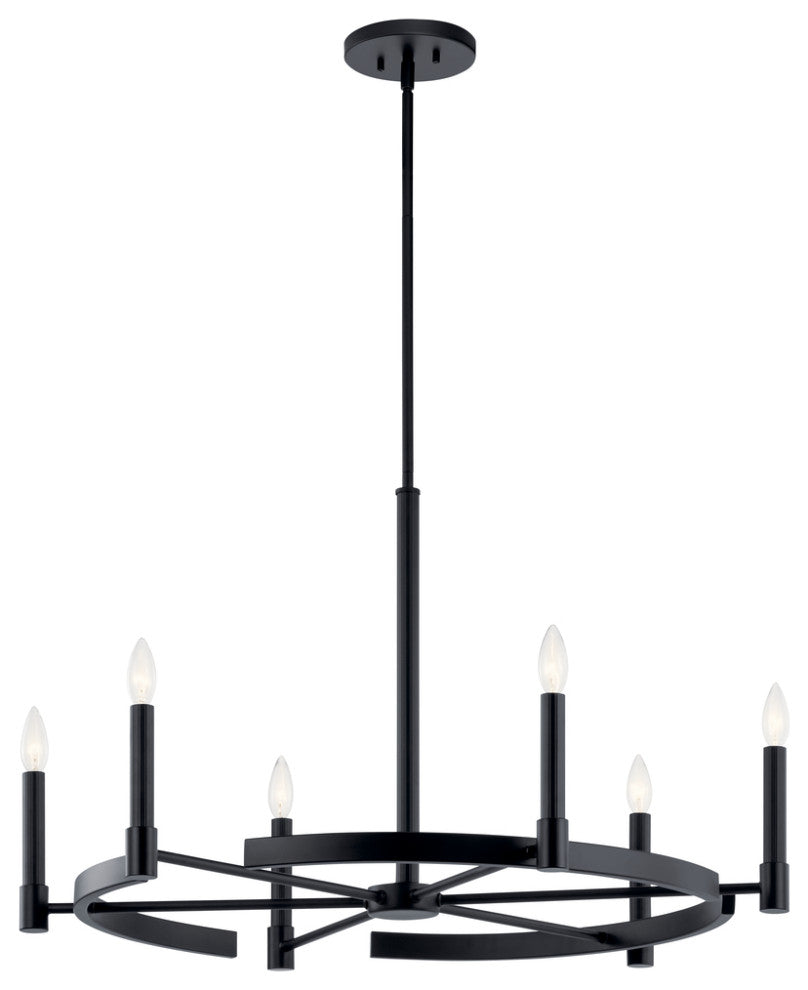 Kichler Tolani 6-LT 1-Tier Chandelier 52427BK - Black