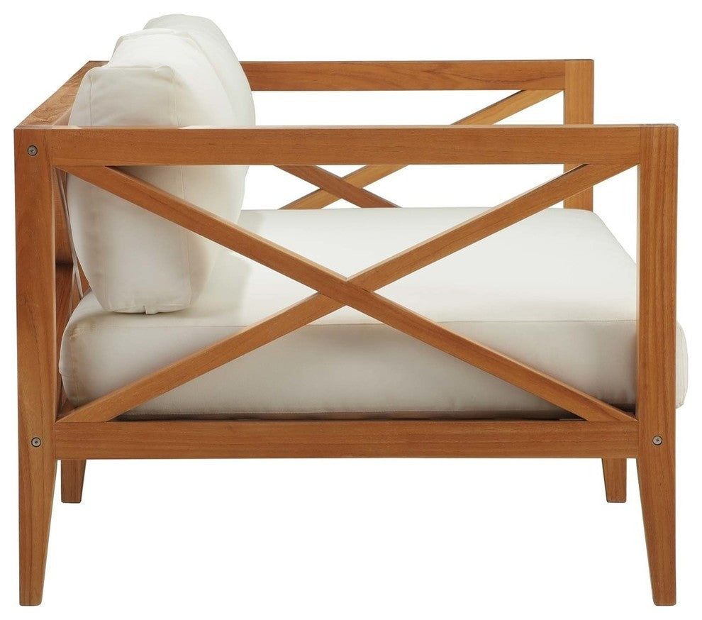 Natural White Northlake Outdoor Patio Premium Grade A Teak Wood Sofa