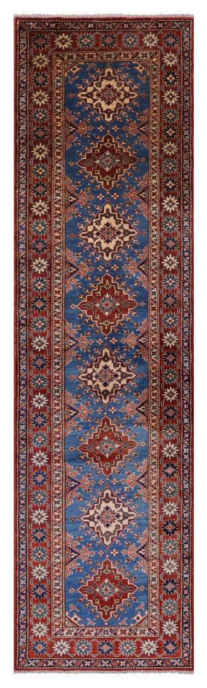Runner Super Kazak Hand-Knotted Rug 2' 8" X 9' 11" Q11039
