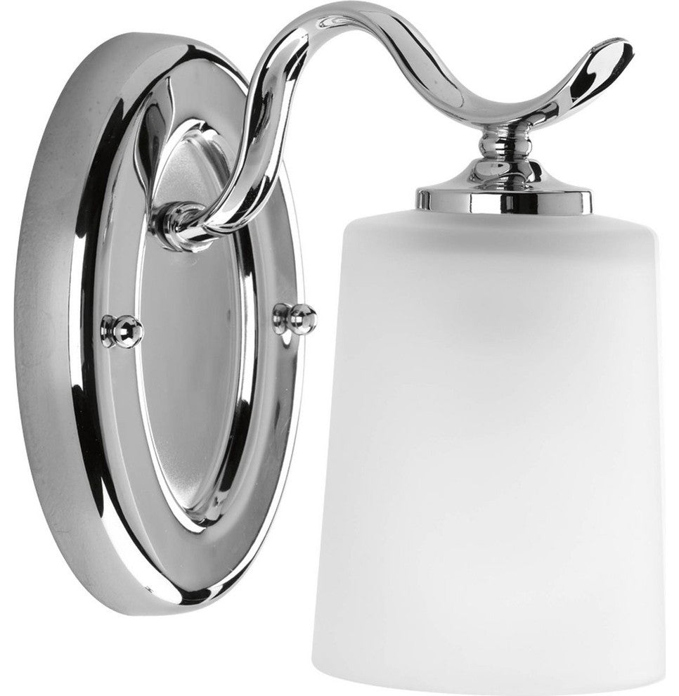 Progress Lighting Inspire 1-Light Bath Light With Etched Glass, Chrome