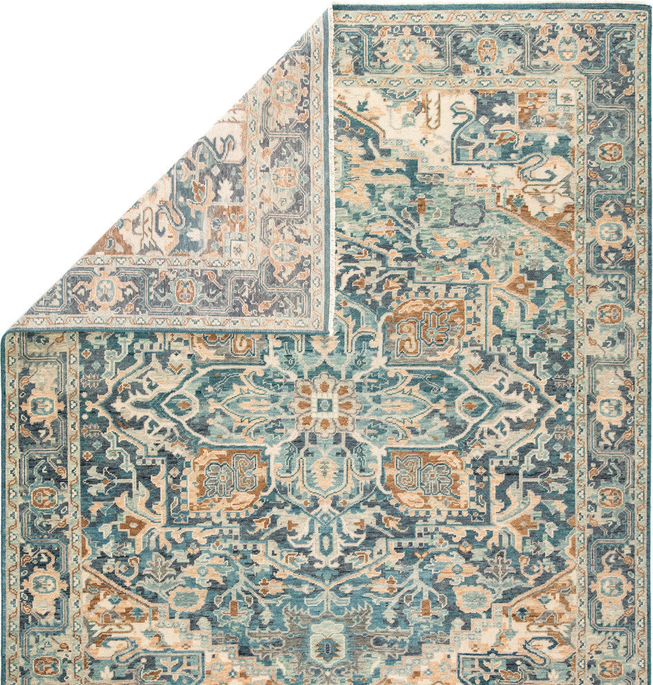 Jaipur Living Elyas Knotted Medallion Blue/Ivory Area Rug, 7'10"x10'10"