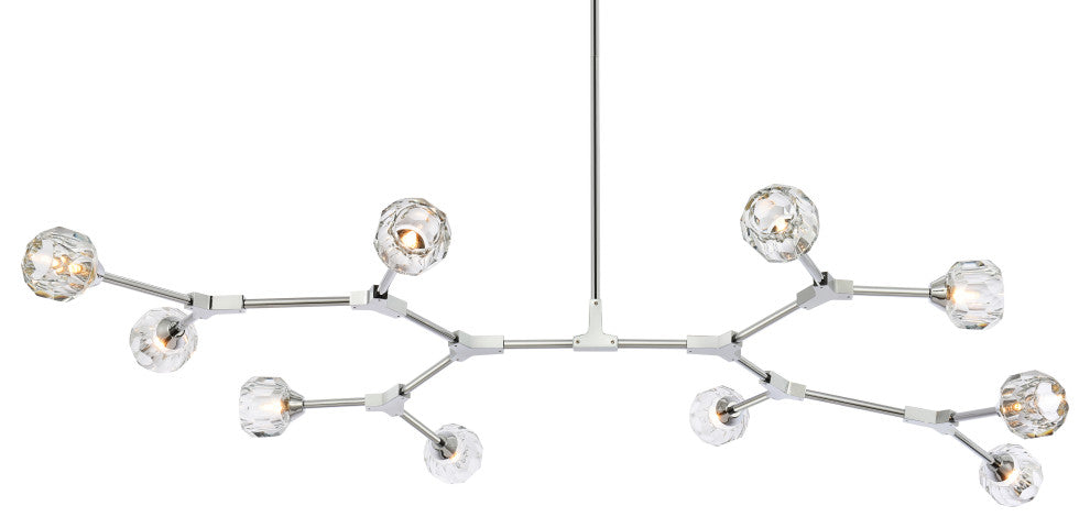 10 Light Pendant, Chrome