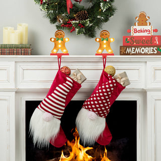 Marquee LED Metal Gingerbread Stocking Hangers, Man