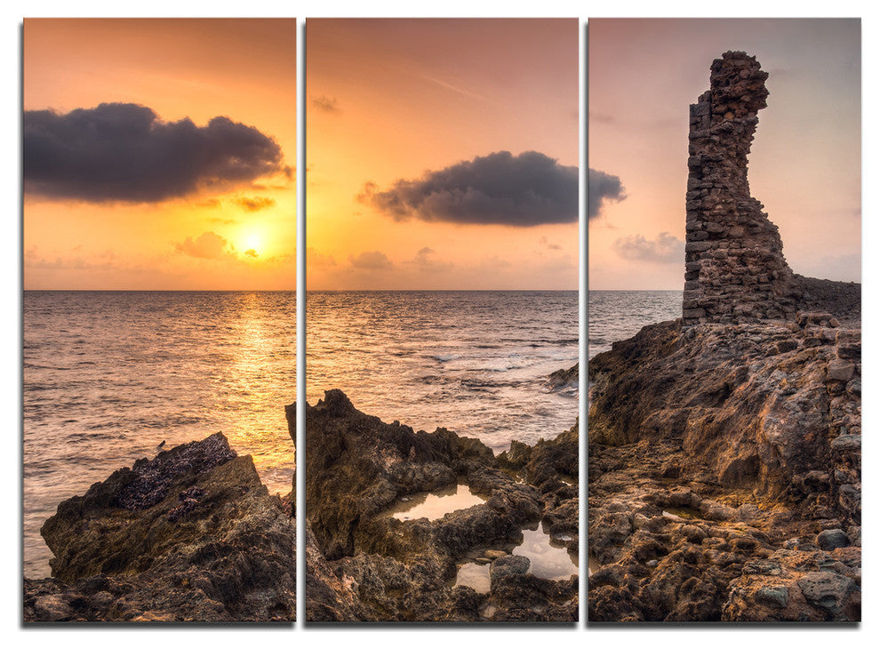 "Historic Ruins at Sunset Africa" Metal Wall Art, 3 Panels, 36"x28"