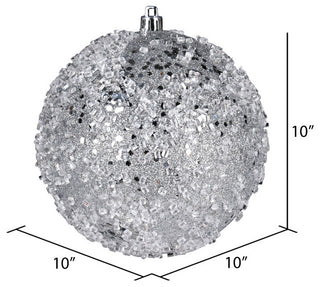 10" Silver Glitter Hail Ball