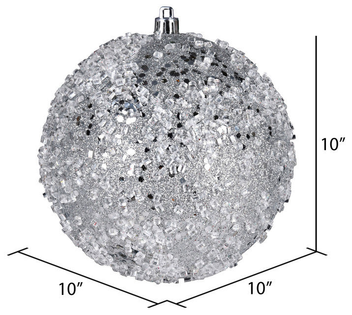 10" Silver Glitter Hail Ball