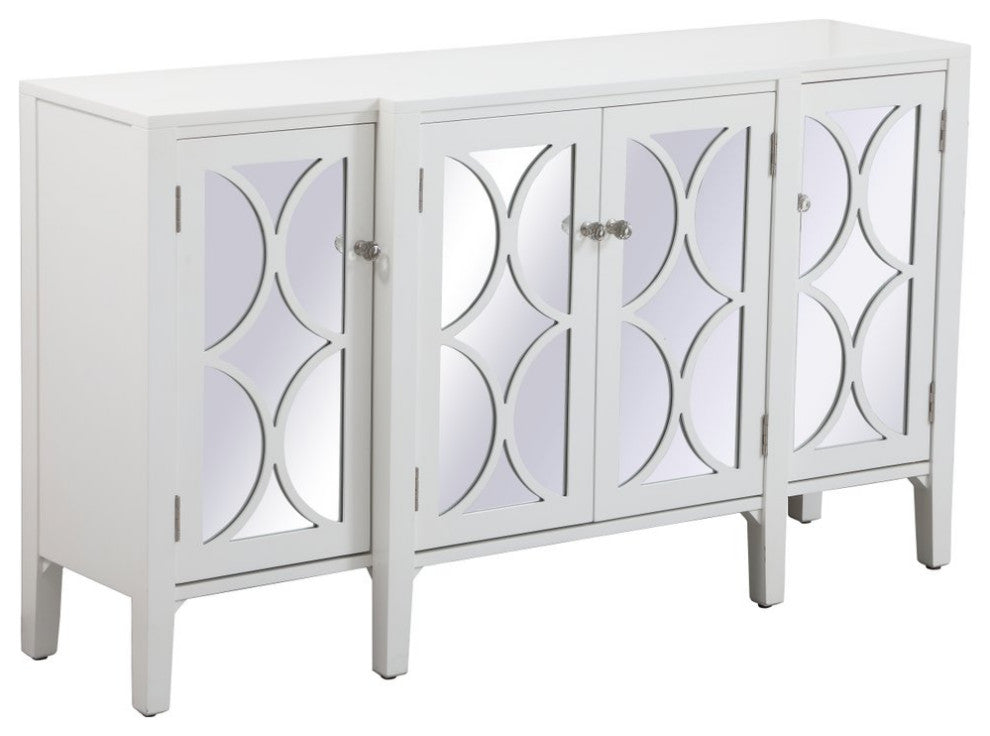 Magnus 60" Mirrored Credenza, White