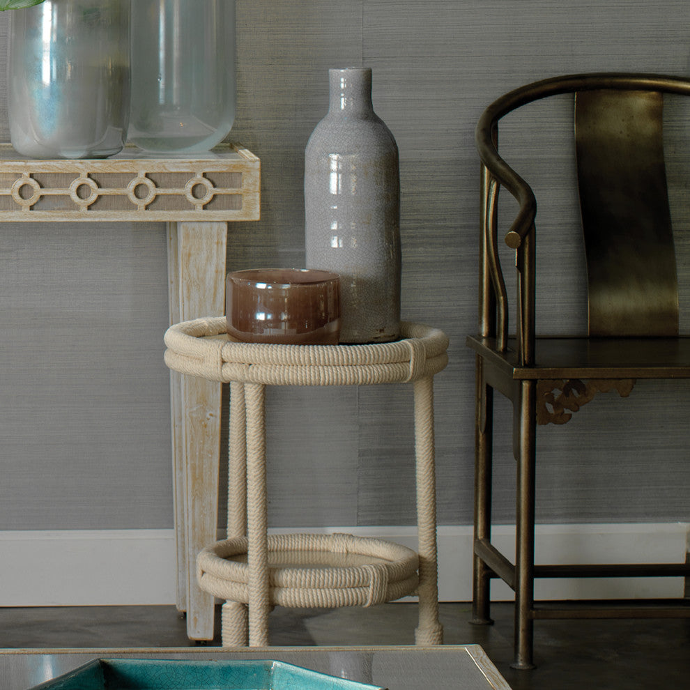 Delta Side Table, White Rope