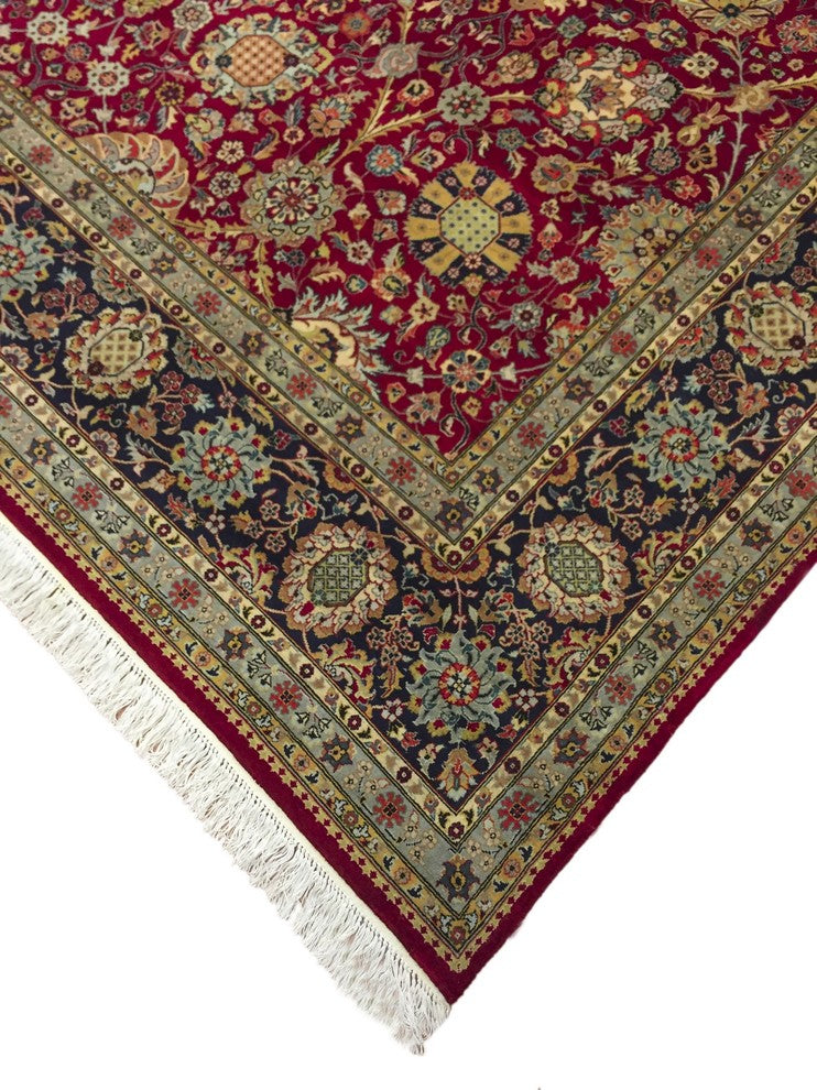 Pak-Persian Nash Red Hand-Knotted Rug, 9'0x12'5