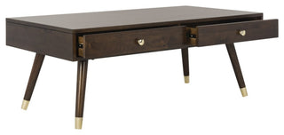 Safavieh Levinson Gold Cap Coffee Table, Brown