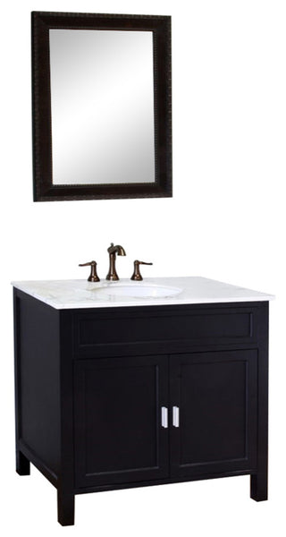 36" Single Sink Vanity-Wood-Ebony