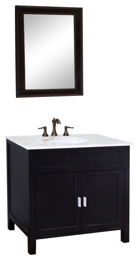 36" Single Sink Vanity-Wood-Ebony